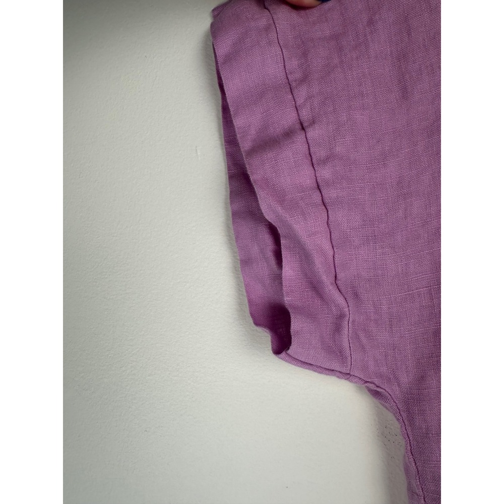Terzo Millennio Purple Linen Crochet Back Top Made in Italy Resortwear Large - Picture 5 of 7